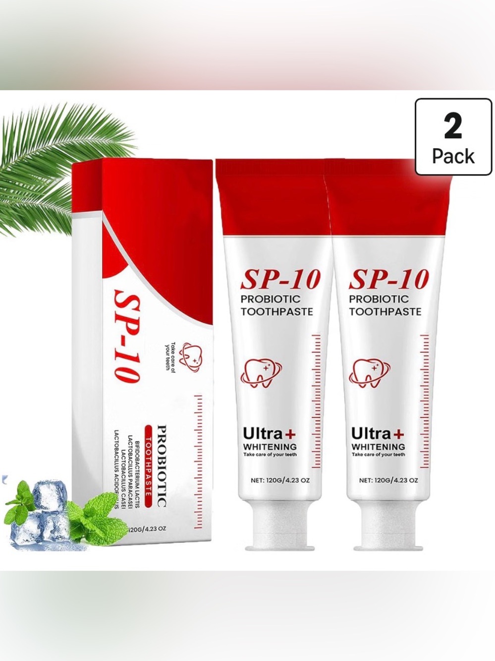 Sp-10 Probiotic Toothpaste 
 Whitening Deep Cleaning Care (2PCS)